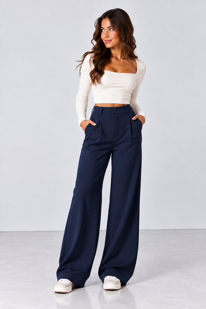 Womens High-Waisted Stretchy Work Business Casual Pants